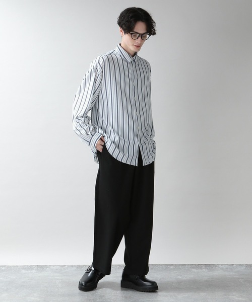 RAGEBLUE（レイジブルー）の「ラグイージーストライプシャツ（シャツ/ブラウス・メンズ・ネイビー/ホワイト系その他/ブラック系その他・MEDIUM/LARGE）」の13枚目の写真