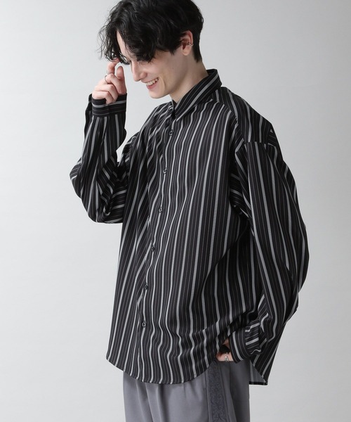 RAGEBLUE（レイジブルー）の「ラグイージーストライプシャツ（シャツ/ブラウス・メンズ・ネイビー/ホワイト系その他/ブラック系その他・MEDIUM/LARGE）」の20枚目の写真