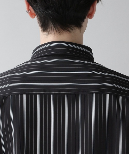 RAGEBLUE（レイジブルー）の「ラグイージーストライプシャツ（シャツ/ブラウス・メンズ・ネイビー/ホワイト系その他/ブラック系その他・MEDIUM/LARGE）」の6枚目の写真