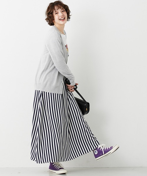 Le temps riche(ルタンリッシュ)の「ストライプフレアスカート<Le temps riche>(スカート・レディース・グリーン/ネイビー/ブラック・LL/M/L)」の19枚目の写真