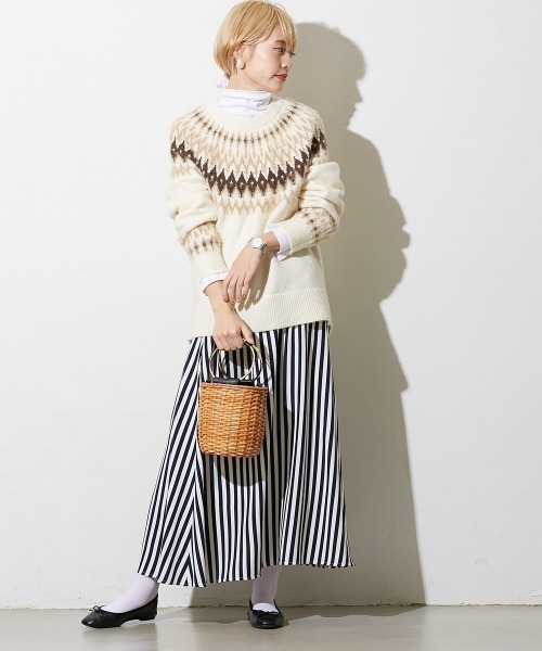 Le temps riche(ルタンリッシュ)の「ストライプフレアスカート<Le temps riche>(スカート・レディース・グリーン/ネイビー/ブラック・LL/M/L)」の22枚目の写真