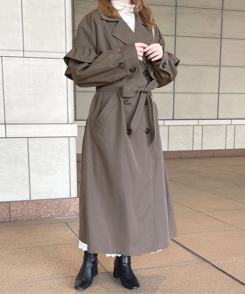 apres jourフリル襟ロングコート【ZOZOTOWN限定アイテム】 apres jour（アプレジュール）の「フリル襟ロングコート