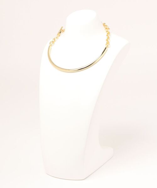 tone(トーン)の「【aussi/オッスィー】チェーン×ライン ラウンド メタル チョーカー(ニッケルフリー)(チョーカー・レディース・ゴールド/シルバー・FREE)」の3枚目の写真