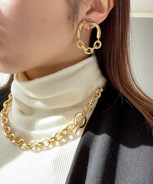 tone(トーン)の「【aussi/オッスィー】チェーン×ライン ラウンド メタル チョーカー(ニッケルフリー)(チョーカー・レディース・ゴールド/シルバー・FREE)」の7枚目の写真