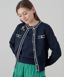 シルケットコットンクルーネックカーディガン