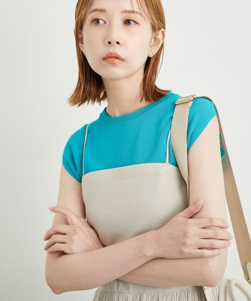 ROPE' PICNIC（ロペピクニック）の「Beauty knit/UVカット・接触冷感/ゼロスリーブニットプルオーバー/WEB限定カラーあり（ニット/セーター・レディース・ブラック/ベージュ/ブラウン/オフホワイト/ターコイズブルー/ライトグリーン/グリーン系その他/イエロー系その他/オレンジ系その他/ホワイト系その他5/ブルー系その他4/パープル系その他6・38）」の8枚目の写真