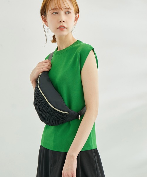 ROPE' PICNIC（ロペピクニック）の「Beauty knit/UVカット・接触冷感/ゼロスリーブニットプルオーバー/WEB限定カラーあり（ニット/セーター・レディース・ブラック/ベージュ/ブラウン/オフホワイト/ターコイズブルー/ライトグリーン/グリーン系その他/イエロー系その他/オレンジ系その他/ホワイト系その他5/ブルー系その他4/パープル系その他6・38）」の6枚目の写真