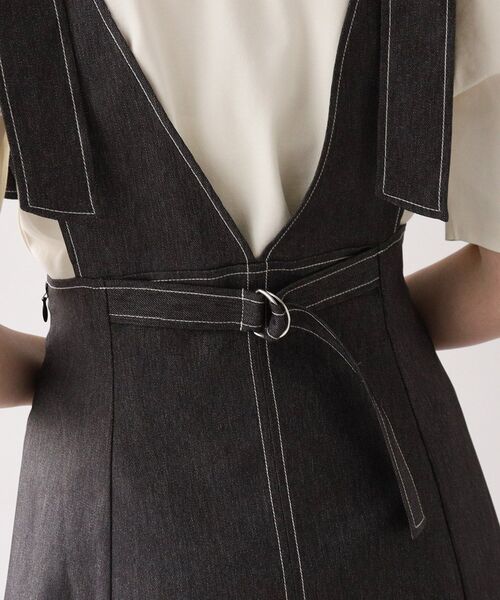 couture brooch（クチュールブローチ）の「◆【リボン付け外し2WAY】リボン付きポーリーデニムジャンスカ（スカート・レディース・ダークネイビー/ブラック・40/42/38）」の13枚目の写真