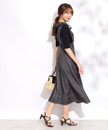 couture brooch | 【リボン付け外し2WAY】リボン付きポーリーデニムジャンスカ(スカート)