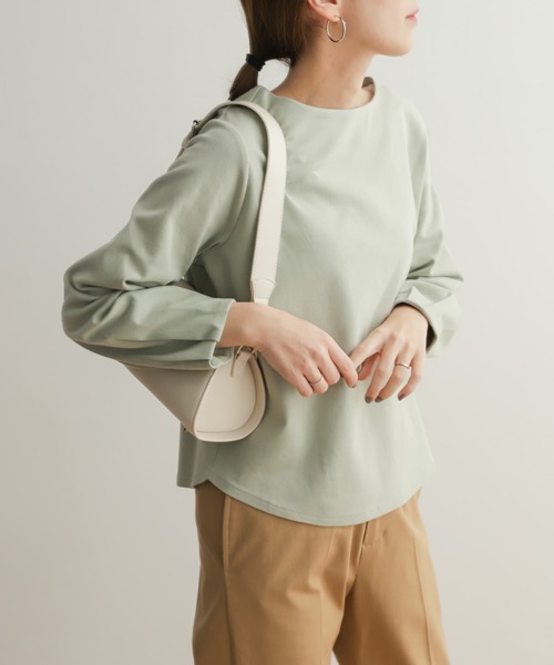 URBAN RESEARCH DOORS（アーバンリサーチドアーズ）の「ボートネックコットンポンチプルオーバー（Tシャツ/カットソー・レディース・ミント/オフホワイト/ブラック・MEDIUM）」の3枚目の写真