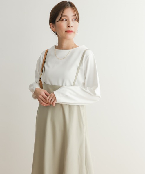 URBAN RESEARCH DOORS（アーバンリサーチドアーズ）の「ボートネックコットンポンチプルオーバー（Tシャツ/カットソー・レディース・ミント/オフホワイト/ブラック・MEDIUM）」の5枚目の写真