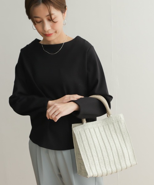 URBAN RESEARCH DOORS（アーバンリサーチドアーズ）の「ボートネックコットンポンチプルオーバー（Tシャツ/カットソー・レディース・ミント/オフホワイト/ブラック・MEDIUM）」の11枚目の写真