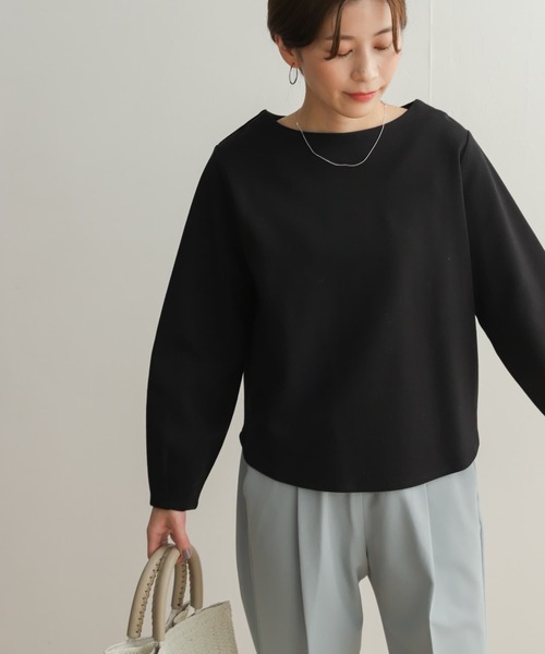 URBAN RESEARCH DOORS（アーバンリサーチドアーズ）の「ボートネックコットンポンチプルオーバー（Tシャツ/カットソー・レディース・ミント/オフホワイト/ブラック・MEDIUM）」の12枚目の写真