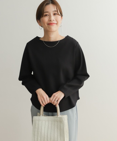 URBAN RESEARCH DOORS（アーバンリサーチドアーズ）の「ボートネックコットンポンチプルオーバー（Tシャツ/カットソー・レディース・ミント/オフホワイト/ブラック・MEDIUM）」の15枚目の写真