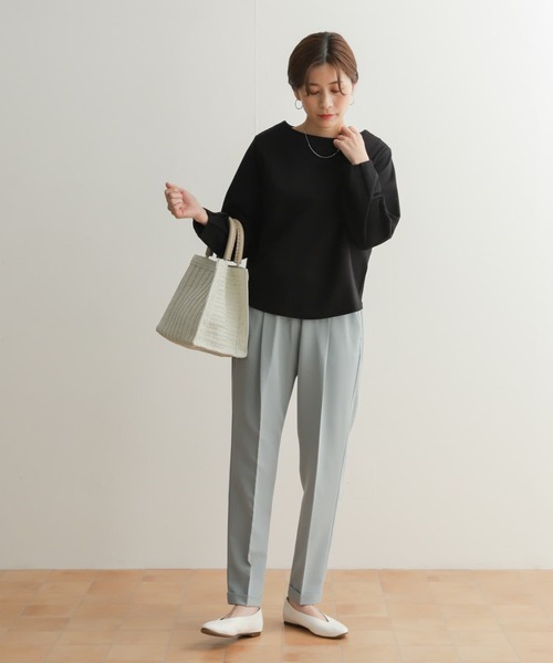 URBAN RESEARCH DOORS（アーバンリサーチドアーズ）の「ボートネックコットンポンチプルオーバー（Tシャツ/カットソー・レディース・ミント/オフホワイト/ブラック・MEDIUM）」の19枚目の写真