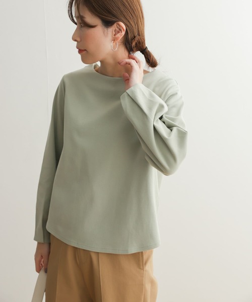 URBAN RESEARCH DOORS（アーバンリサーチドアーズ）の「ボートネックコットンポンチプルオーバー（Tシャツ/カットソー・レディース・ミント/オフホワイト/ブラック・MEDIUM）」の21枚目の写真