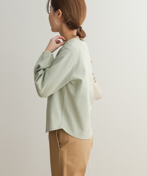 URBAN RESEARCH DOORS（アーバンリサーチドアーズ）の「ボートネックコットンポンチプルオーバー（Tシャツ/カットソー・レディース・ミント/オフホワイト/ブラック・MEDIUM）」の22枚目の写真
