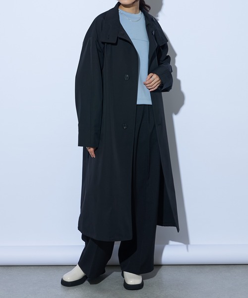 Lui's（ルイス）の「スタンドカラーバルーンコート（ステンカラーコート・レディース・ライトカーキ/ブラック・FREE）」の15枚目の写真