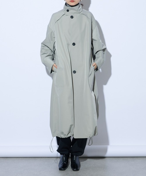 Lui's（ルイス）の「スタンドカラーバルーンコート（ステンカラーコート・レディース・ライトカーキ/ブラック・FREE）」の21枚目の写真