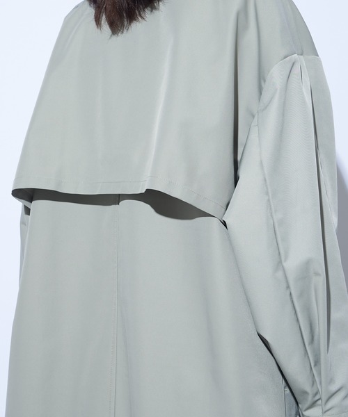 Lui's（ルイス）の「スタンドカラーバルーンコート（ステンカラーコート・レディース・ライトカーキ/ブラック・FREE）」の14枚目の写真