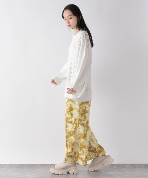 JEANASIS（ジーナシス）の「パターンキリカエメッシュプルオーバー/191686（ニット/セーター・レディース・ブルーグリーン/ホワイト/ブラック・FREE）」の5枚目の写真