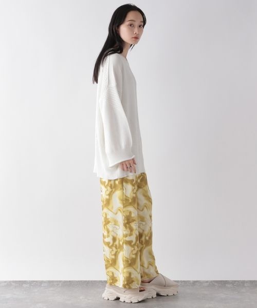 JEANASIS（ジーナシス）の「パターンキリカエメッシュプルオーバー/191686（ニット/セーター・レディース・ブルーグリーン/ホワイト/ブラック・FREE）」の6枚目の写真