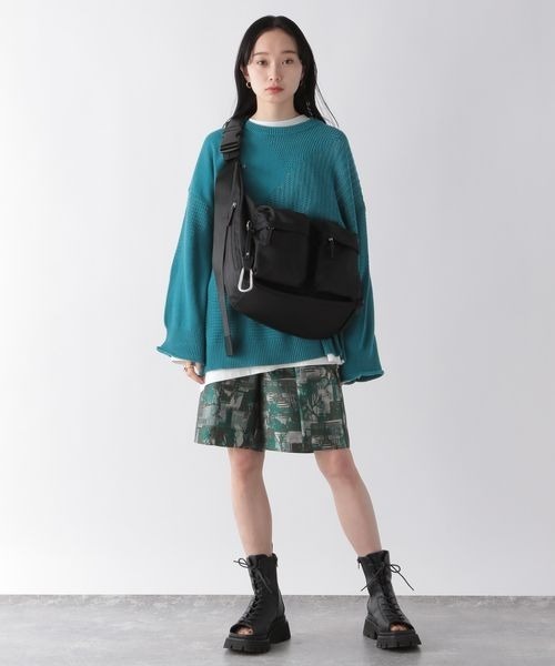 JEANASIS（ジーナシス）の「パターンキリカエメッシュプルオーバー/191686（ニット/セーター・レディース・ブルーグリーン/ホワイト/ブラック・FREE）」の12枚目の写真