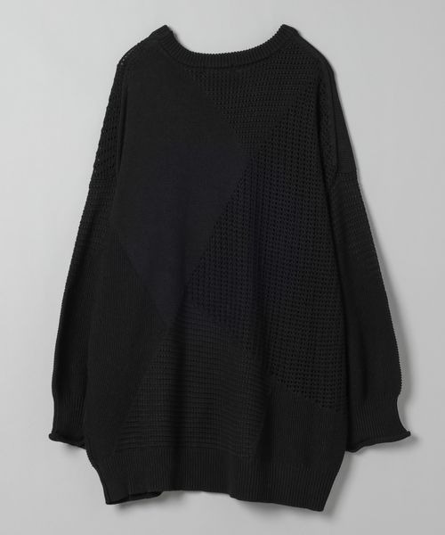 JEANASIS（ジーナシス）の「パターンキリカエメッシュプルオーバー/191686（ニット/セーター・レディース・ブルーグリーン/ホワイト/ブラック・FREE）」の18枚目の写真