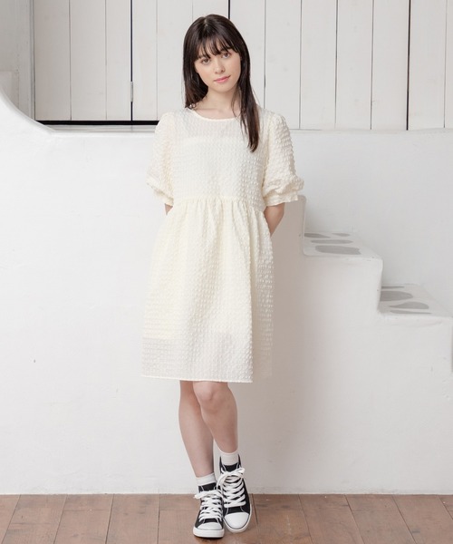 Honeys（ハニーズ）の「ボリューム袖ぽこぽこワンピース（ワンピース 