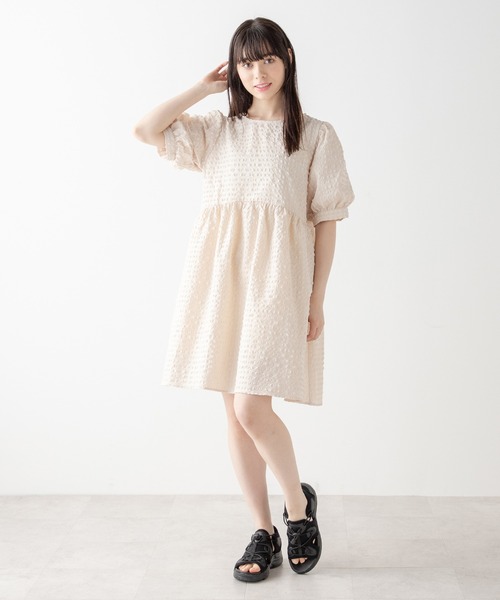 Honeys（ハニーズ）の「ボリューム袖ぽこぽこワンピース（ワンピース  