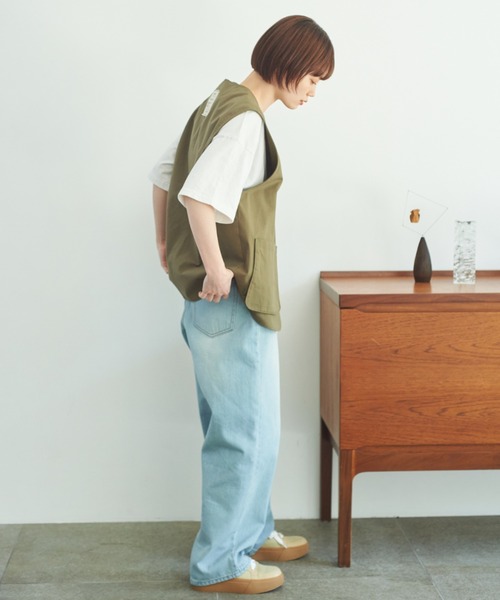 unclip（アンクリップ）の「リップストップワークベスト（ベスト・レディース・ベージュ/カーキ・FREE）」の10枚目の写真