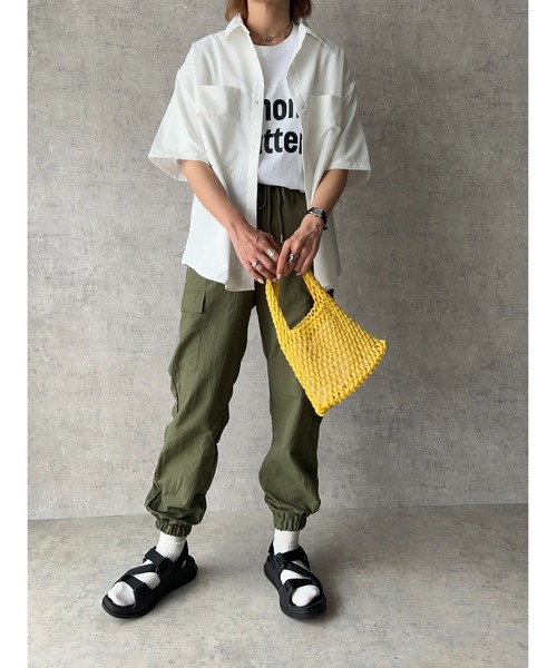 owndaily（オンデイリー）の「かぎ針編みミニバッグ（ショルダーバッグ・レディース・ベージュ/イエロー/ホワイト/グリーン・FREE）」の5枚目の写真