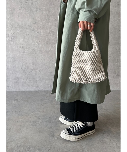 owndaily（オンデイリー）の「かぎ針編みミニバッグ（ショルダーバッグ・レディース・ベージュ/イエロー/ホワイト/グリーン・FREE）」の12枚目の写真