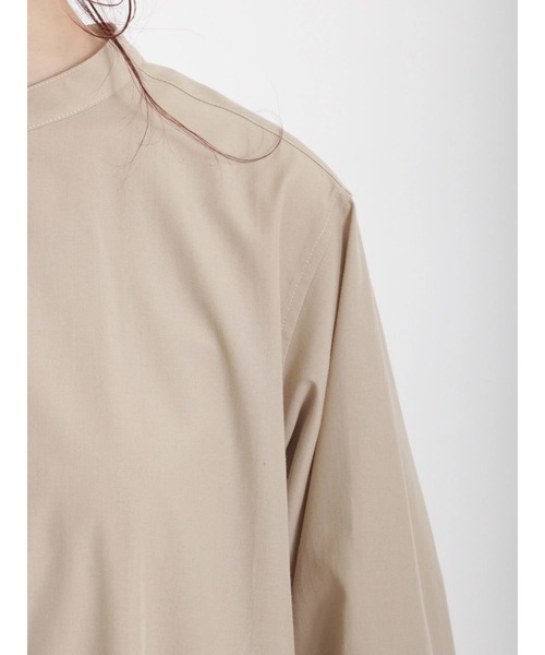 Samansa Mos2（サマンサ モスモス）の「【リンネル5月号掲載アイテム】【イージーケア＋UVカット】お手入れラクラクシャツワンピ（シャツワンピース・レディース・ネイビー/ピンク/イエロー/ブルー/ミント/ベージュ・ﾌﾘ-）」の14枚目の写真