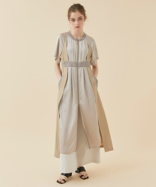 CITY TOKYO（シティトウキョウ）の「レイヤードスポーツワンピース（ワンピース・レディース・ベージュ/カーキ/ブルー・1/2）」の8枚目の写真