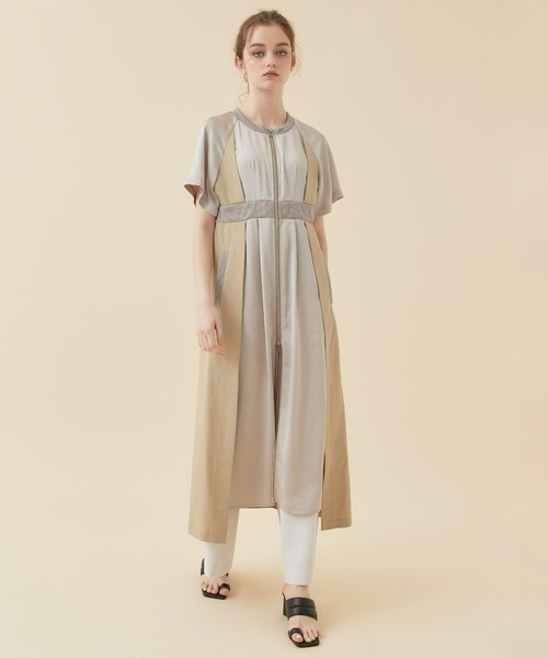 CITY TOKYO（シティトウキョウ）の「レイヤードスポーツワンピース（ワンピース・レディース・ベージュ/カーキ/ブルー・1/2）」の4枚目の写真