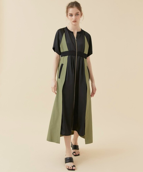 CITY TOKYO（シティトウキョウ）の「レイヤードスポーツワンピース（ワンピース・レディース・ベージュ/カーキ/ブルー・1/2）」の5枚目の写真