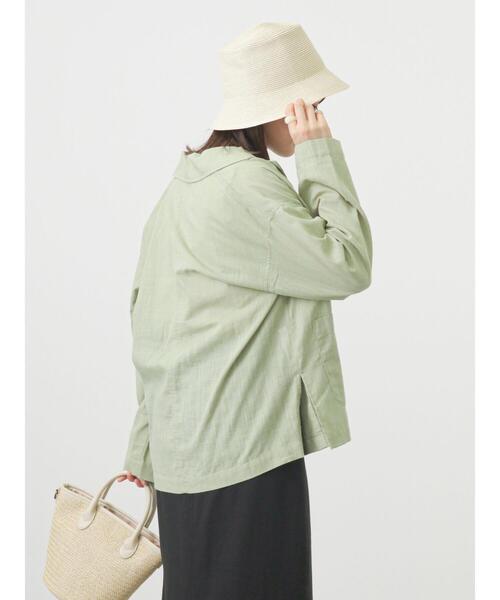 ehka sopo(エヘカソポ)の「シャツジャケット(テーラードジャケット・レディース・グリーン/ベージュ/モカ・フリ-)」の19枚目の写真