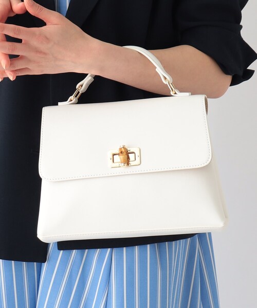 OPAQUE.CLIP（オペークドットクリップ）の「◆バンブーひねりミニショルダー（ショルダーバッグ・レディース・オフホワイト/ブラック系1・00）」の12枚目の写真