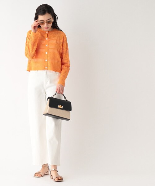 OPAQUE.CLIP（オペークドットクリップ）の「◆バンブーひねりミニショルダー（ショルダーバッグ・レディース・オフホワイト/ブラック系1・00）」の10枚目の写真