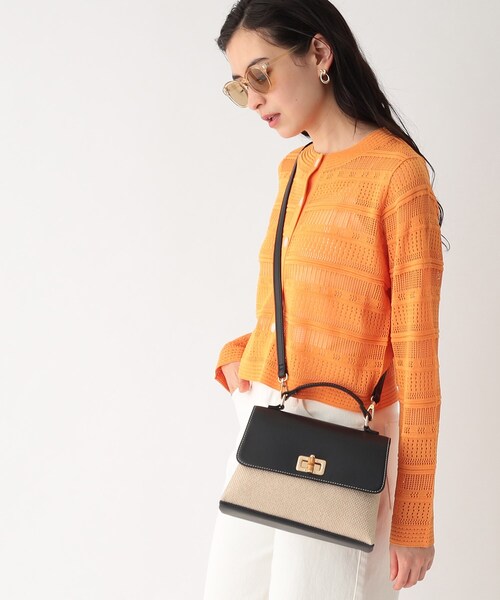 OPAQUE.CLIP（オペークドットクリップ）の「◆バンブーひねりミニショルダー（ショルダーバッグ・レディース・オフホワイト/ブラック系1・00）」の8枚目の写真