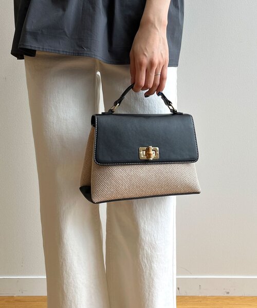 OPAQUE.CLIP（オペークドットクリップ）の「◆バンブーひねりミニショルダー（ショルダーバッグ・レディース・オフホワイト/ブラック系1・00）」の21枚目の写真