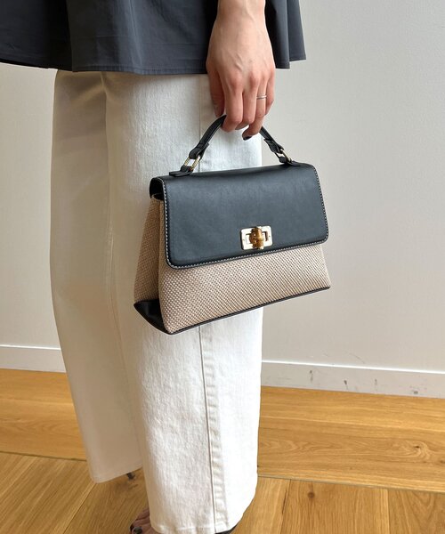 OPAQUE.CLIP（オペークドットクリップ）の「◆バンブーひねりミニショルダー（ショルダーバッグ・レディース・オフホワイト/ブラック系1・00）」の22枚目の写真