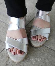 エスパドリーユ」に該当するレディースのシューズ（シルバー/銀色系