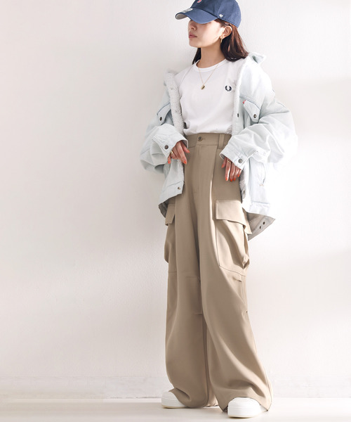 classicalelf（クラシカルエルフ）の「存在感抜群！たっぷりボリューム ウール調カーゴパンツ（カーゴパンツ・レディース・ベージュ/カーキ/ブラック・LARGE/MEDIUM/SMALL/X-LARGE）」の21枚目の写真