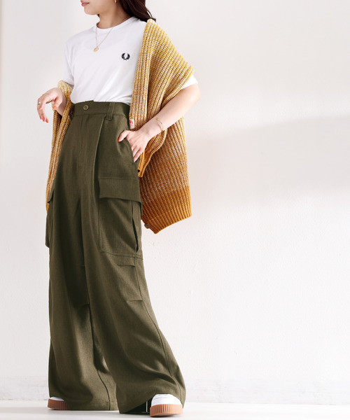 classicalelf（クラシカルエルフ）の「存在感抜群！たっぷりボリューム ウール調カーゴパンツ（カーゴパンツ・レディース・ベージュ/カーキ/ブラック・LARGE/MEDIUM/SMALL/X-LARGE）」の18枚目の写真