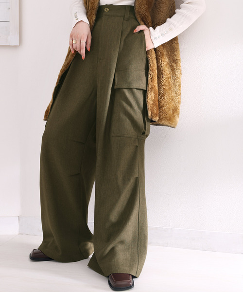 classicalelf（クラシカルエルフ）の「存在感抜群！たっぷりボリューム ウール調カーゴパンツ（カーゴパンツ・レディース・ベージュ/カーキ/ブラック・LARGE/MEDIUM/SMALL/X-LARGE）」の15枚目の写真