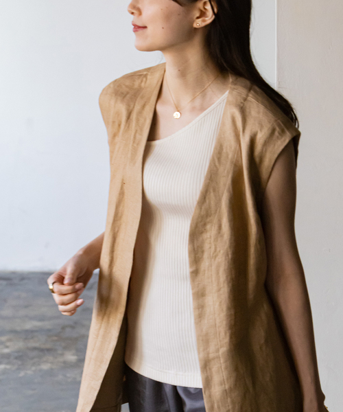 Noble（ノーブル）の「ワンショルダープルオーバー（タンクトップ・レディース・ブラック/アイボリー・FREE）」の7枚目の写真