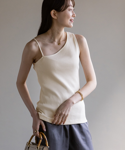 Noble（ノーブル）の「ワンショルダープルオーバー（タンクトップ・レディース・ブラック/アイボリー・FREE）」の18枚目の写真