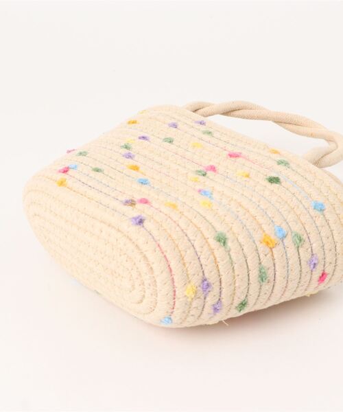 Q（キュー）の「カラフルドットかごバッグ（かごバッグ・レディース・ホワイト系その他/ブラウン系その他・ONE SIZE）」の4枚目の写真